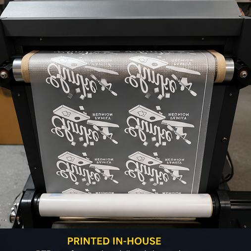 DTF transfers being printed in-house