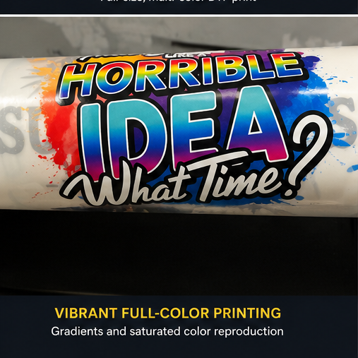 Vibrant full-color DTF transfer
